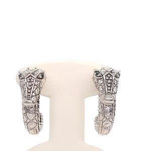 JAI John Hardy Sterling Silver and 14K Gold Alligator Earrings with Posts